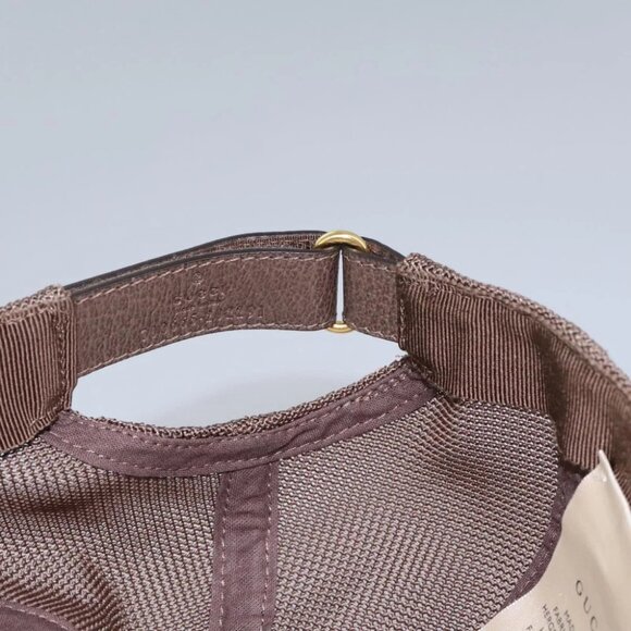 GUCCI GG Supreme Strawberry baseball Cap PVC XL Beige 700665 Auth am7681V - Picture 9 of 16